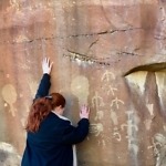 Lisa Rhyne at Hopi Petroglyphs