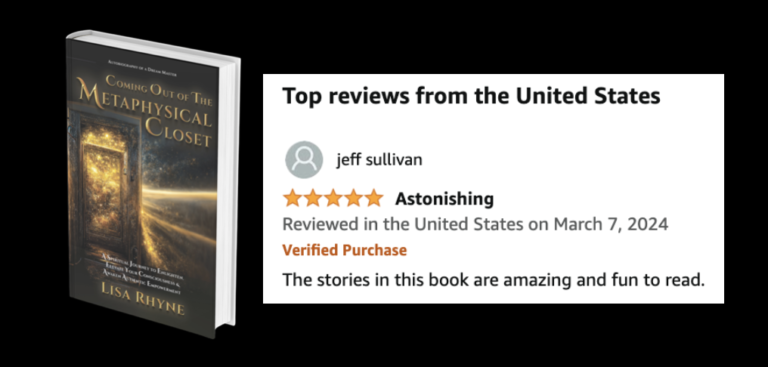 5-star Amazon review for "Coming Out of the Metaphysical Closet"