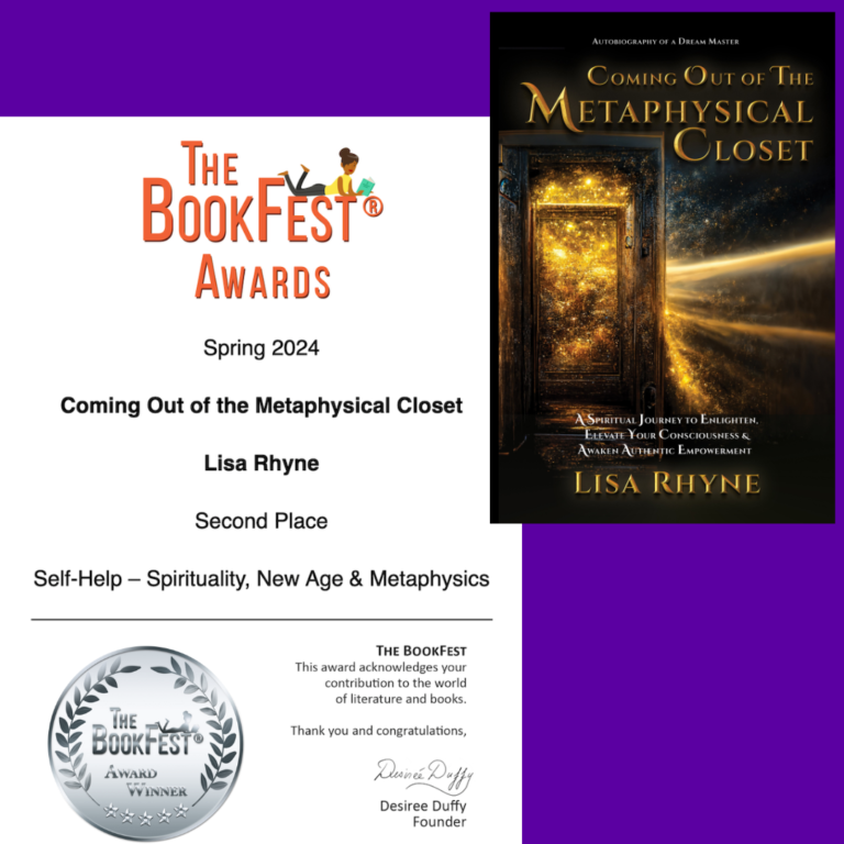 American Book Fest Award - Second Place for "Coming Out of The Metaphysical Closet" by Lisa Rhyne